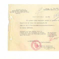 Z430 DOCUMENT VECHI-RECEPISA-SCOALA COMERCIALA SUPERIOARA DE BAIETI, BRAILA 1935