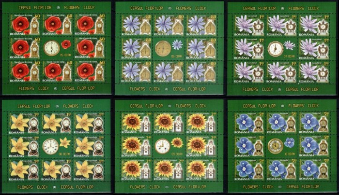 Romania 2013, LP 1966 c, Ceasul florilor I, minicoli, MNH! LP 118,55 lei