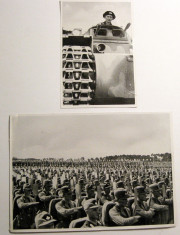 2 Fotografii de propaganda originale 1935 trupele naziste si tanc foto