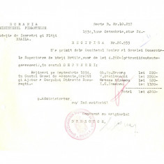 Z427 DOCUMENT VECHI-RECEPISA-SCOALA COMERCIALA SUPERIOARA DE BAIETI, BRAILA 1934