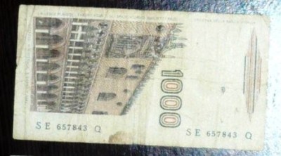 ITALIA 1982 - BANCNOTA DE 1000 LIRE VF foto