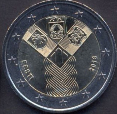 ESTONIA moneda 2 euro comemorativa 2018_Statele Baltice - UNC foto