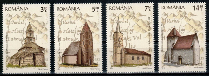 Romania 2012, LP 1959, Biserici Tara Hategului, seria, MNH! LP 37,30 lei