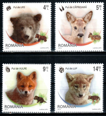 Romania 2012, LP 1960, Pui de animale salbatice, seria, MNH! LP 39,50 lei foto