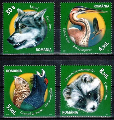 Romania 2011, LP 1909, Fauna din rezervatii naturale, seria, MNH! LP 21,50 lei foto