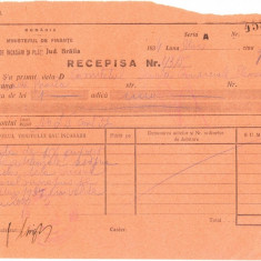 Z426 DOCUMENT VECHI-RECEPISA SCOALA COMERCIALA ELEMENTARA DE BAIETI, BRAILA 1934