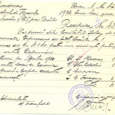 Z419 DOCUMENT VECHI-RECEPISA-SCOALA COMERCIALA SUPERIOARA DE BAIETI, BRAILA 1934