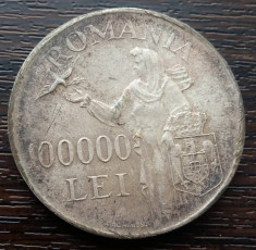 (A61) MONEDA DIN ARGINT ROMANIA - 100.000 LEI 1946, REGELE MIHAI I foto