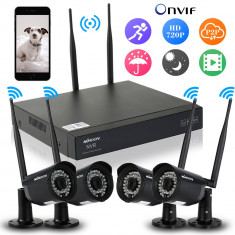 KIT 4 camere supraveghere WIFI de exterior cu NVR si mouse foto