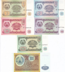 Bancnota Tadjikistan 1 - 100 Ruble 1994 - P1-6 UNC foto