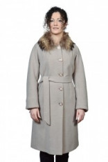 Palton din lana cu blana naturala foto