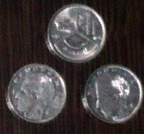 BELGIA - 3 MONEDE 1 FRANC 1989, 1990, 1991 foto