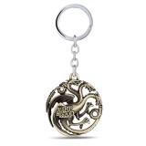 Breloc tema Game of Thrones STARK Targaryen house metalic + ambalaj cadou