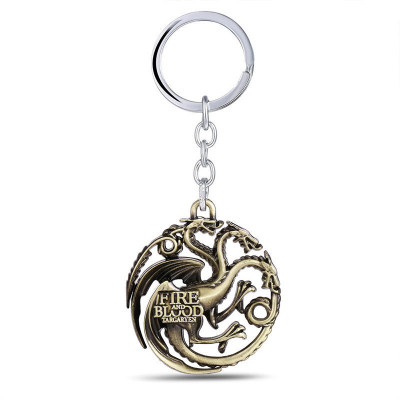 Breloc tema Game of Thrones STARK Targaryen house metalic + ambalaj cadou foto