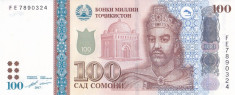 Bancnota Tadjikistan 100 Somoni 2017 - P27b UNC foto