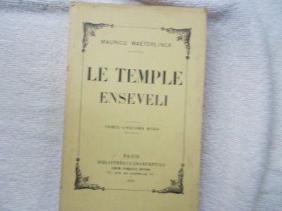 M. Maeterlinck - Le temple enseveli foto