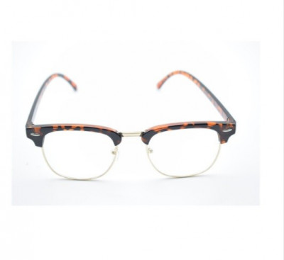 Ochelari vintage maro fantezie lentila transparenta unisex + ambalaj cadou foto