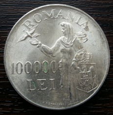 (A101) MONEDA DIN ARGINT ROMANIA - 100.000 LEI 1946, REGELE MIHAI I foto