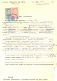Z479 DOCUMENT VECHI -LICEUL TEORETIC DE FETE , BRAILA- IOAN ILIE -1942