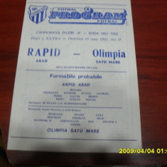program Rapid Arad - Olimpia SM