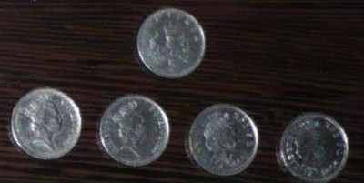 CANADA - LOT 5 MONEDE 5 PENCE 1990, 1992, 1994, 1999, 2002 foto