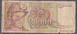 IUGOSLAVIA 1987 - BANCNOTA 20.000 DINARI - CIRCULATA