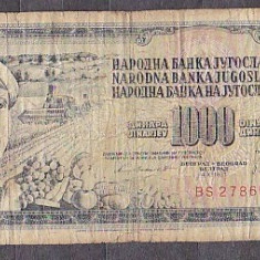 Iugoslavia 1981 - BANCNOTA 1000 DINARI - CIRCULATA