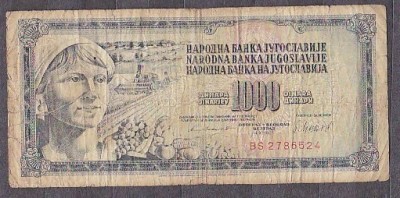 Iugoslavia 1981 - BANCNOTA 1000 DINARI - CIRCULATA foto