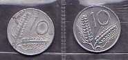 ITALIA - LOT 2 MONEDE 10 LIRE 1955, 1982 foto