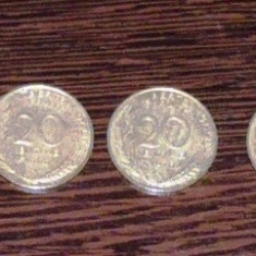 FRANTA 20 CENTIMES - LOT 4 MONEDE 1962, 1966, 1976, 1985