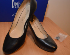Pantofi dama piele Derby Delux, negri foto