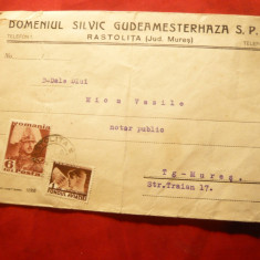 Plic circ. -Antet Domeniul Silvic Gudeamesterhaza SPA Rastolita jud.Mures1938