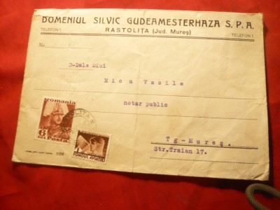 Plic circ. -Antet Domeniul Silvic Gudeamesterhaza SPA Rastolita jud.Mures1938 foto