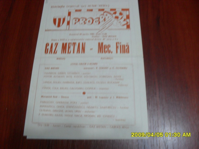 program Gaz M. Medias - Mecanica Fina Buc.