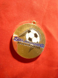 Medalie Fotbal - Silkeborg , cu toarta , d= 4 cm , metal si email