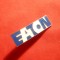 Insigna Firma EATON , cu buton ,L=4,5 cm , metal si email