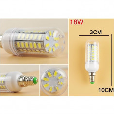 18W E14 Bec LED tip Corn Alb Cald 56 LED`s SMD5730 foto