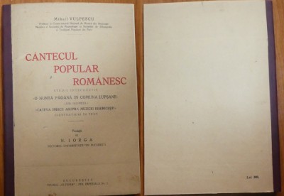 Vulpescu, Cantecul popular romanesc, O nunta pagana la Lupsani, 1930, editia 1 foto