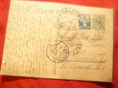 Carte Postala cu 3 lei Carol II marca fixa ,circ.Celaru jud.Romanati-Bucuresti foto