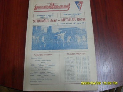 program Strungul Arad - Metalul Bocsa foto