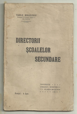 Vasile Mihailescu / DIRECTORII SCOALELOR SECUNDARE - editie 1911 foto