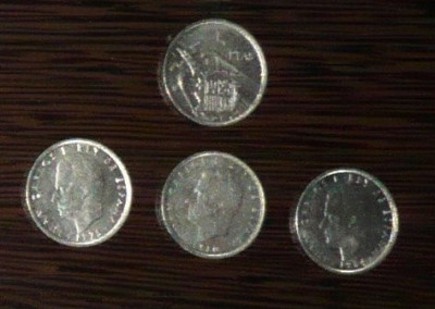 SPANIA 5 PTAS - LOT 4 MONEDE 1957, 1975, 1980, 1984 foto