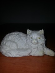 Figurina statueta bibelou pisica angora ceramica nemarcata