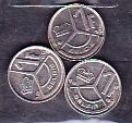 BELGIA - LOT 3 MONEDE 1 FRANC 1989, 1990, 1991