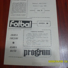 program Unirea Focsani - Gloria Buzau