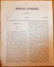 Romania literara , nr. 17 , Iasi , 1855 , texte ed. 1 de Bolintineanu , Negruzi foto