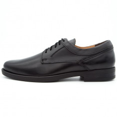 Pantofi eleganti barbati din piele naturala,Cod:M 100 Negru Simplu (Culoare: Negru, Marime Incaltaminte: 43) foto