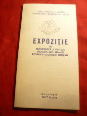 Carnet -Reclama -Expozitia Numismatica - Filatelie -Ziua Armatei RSR 1979 ,stamp foto