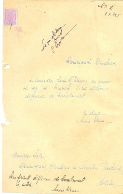 526 DOCUMENT VECHI -MARIN N. ELENA CERE ELIBERARE DIPLOMA BACALAUREAT -1945 foto