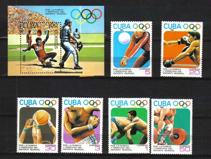 CUBA MI. 2868-2873 + BLOCK 84 MNH CUBA MI. 2868-2873 + BLOCK 84 MNH
